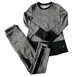 LIKE NEW - Girl’s Under Armour Athleisure Set - Size YSM, Black and White